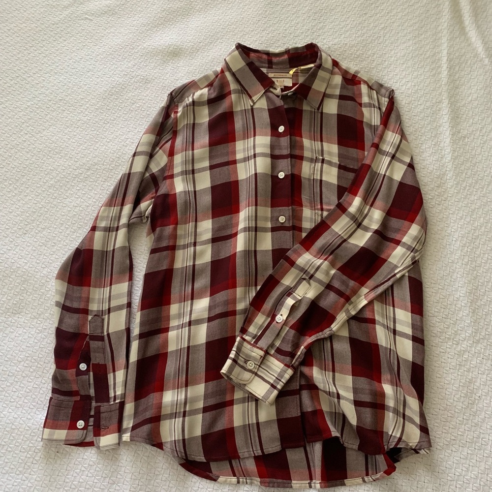 Levi’s Boyfriend-Fit Plaid Flannel Shirt, Large